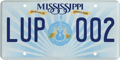 MS license plate LUP002