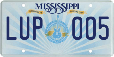 MS license plate LUP005