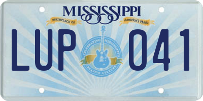 MS license plate LUP041