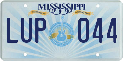 MS license plate LUP044