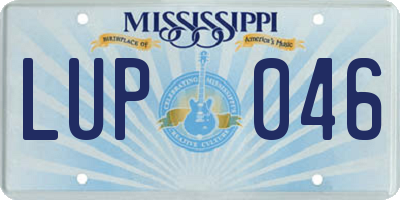 MS license plate LUP046