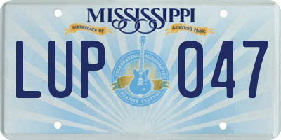 MS license plate LUP047