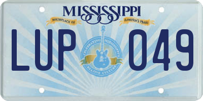 MS license plate LUP049