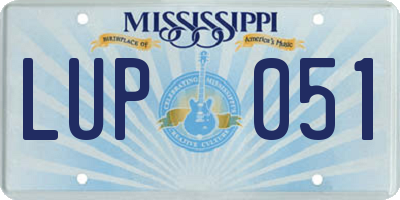 MS license plate LUP051