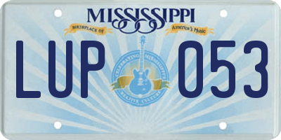MS license plate LUP053