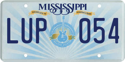 MS license plate LUP054