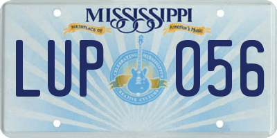 MS license plate LUP056