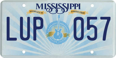 MS license plate LUP057