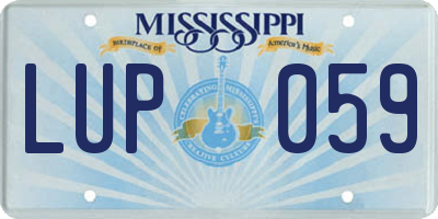 MS license plate LUP059