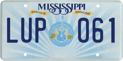 MS license plate LUP061