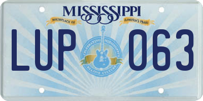 MS license plate LUP063