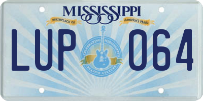 MS license plate LUP064