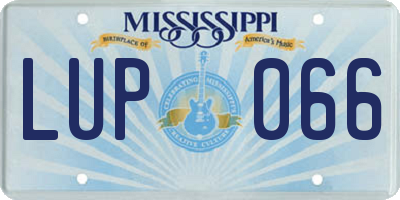 MS license plate LUP066