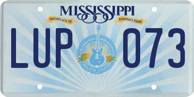 MS license plate LUP073
