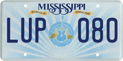MS license plate LUP080