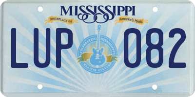 MS license plate LUP082