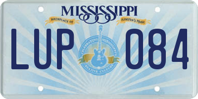 MS license plate LUP084