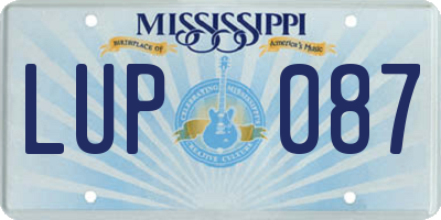 MS license plate LUP087