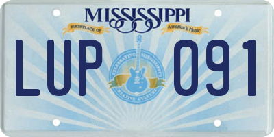 MS license plate LUP091