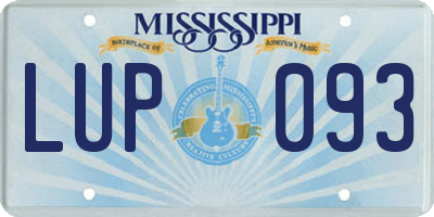 MS license plate LUP093