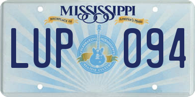 MS license plate LUP094