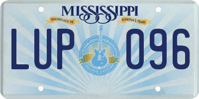 MS license plate LUP096