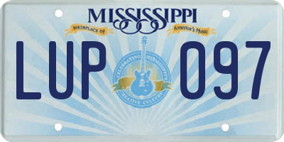 MS license plate LUP097