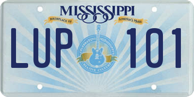 MS license plate LUP101