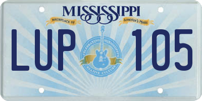 MS license plate LUP105
