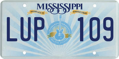 MS license plate LUP109