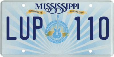 MS license plate LUP110