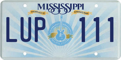 MS license plate LUP111