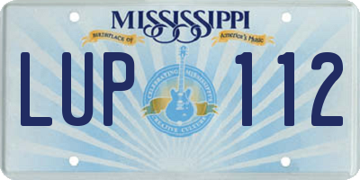 MS license plate LUP112