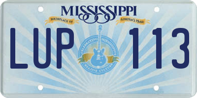 MS license plate LUP113