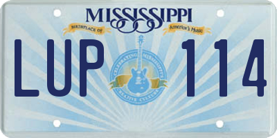 MS license plate LUP114