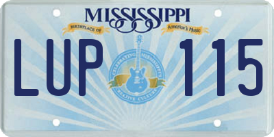 MS license plate LUP115
