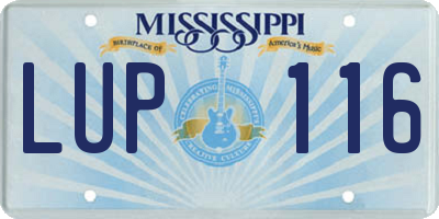 MS license plate LUP116