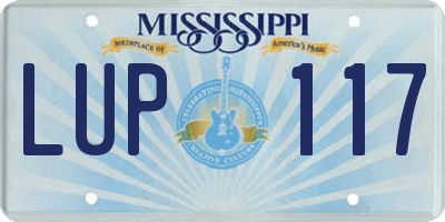 MS license plate LUP117