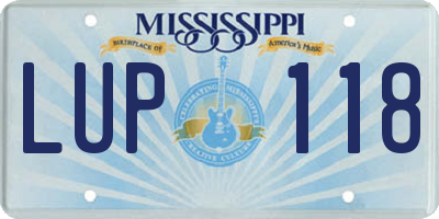 MS license plate LUP118