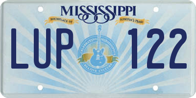 MS license plate LUP122