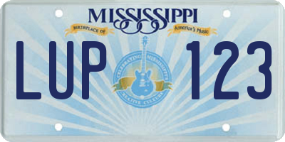 MS license plate LUP123