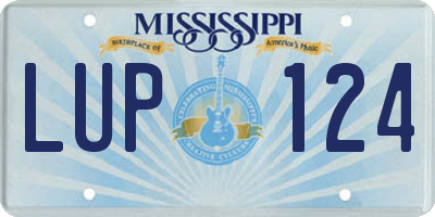 MS license plate LUP124
