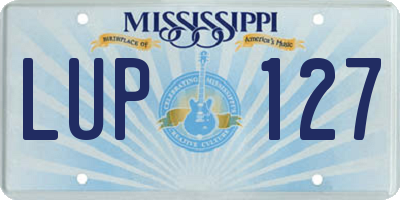 MS license plate LUP127