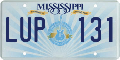 MS license plate LUP131