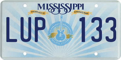 MS license plate LUP133