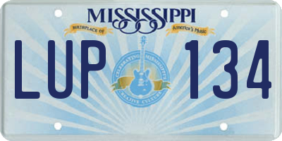 MS license plate LUP134