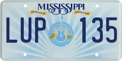 MS license plate LUP135