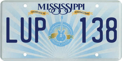 MS license plate LUP138