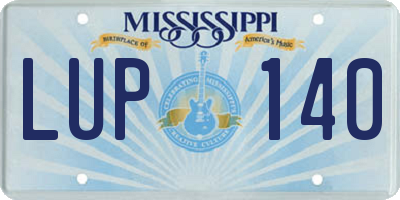 MS license plate LUP140