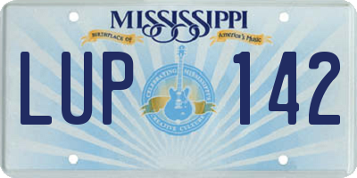 MS license plate LUP142